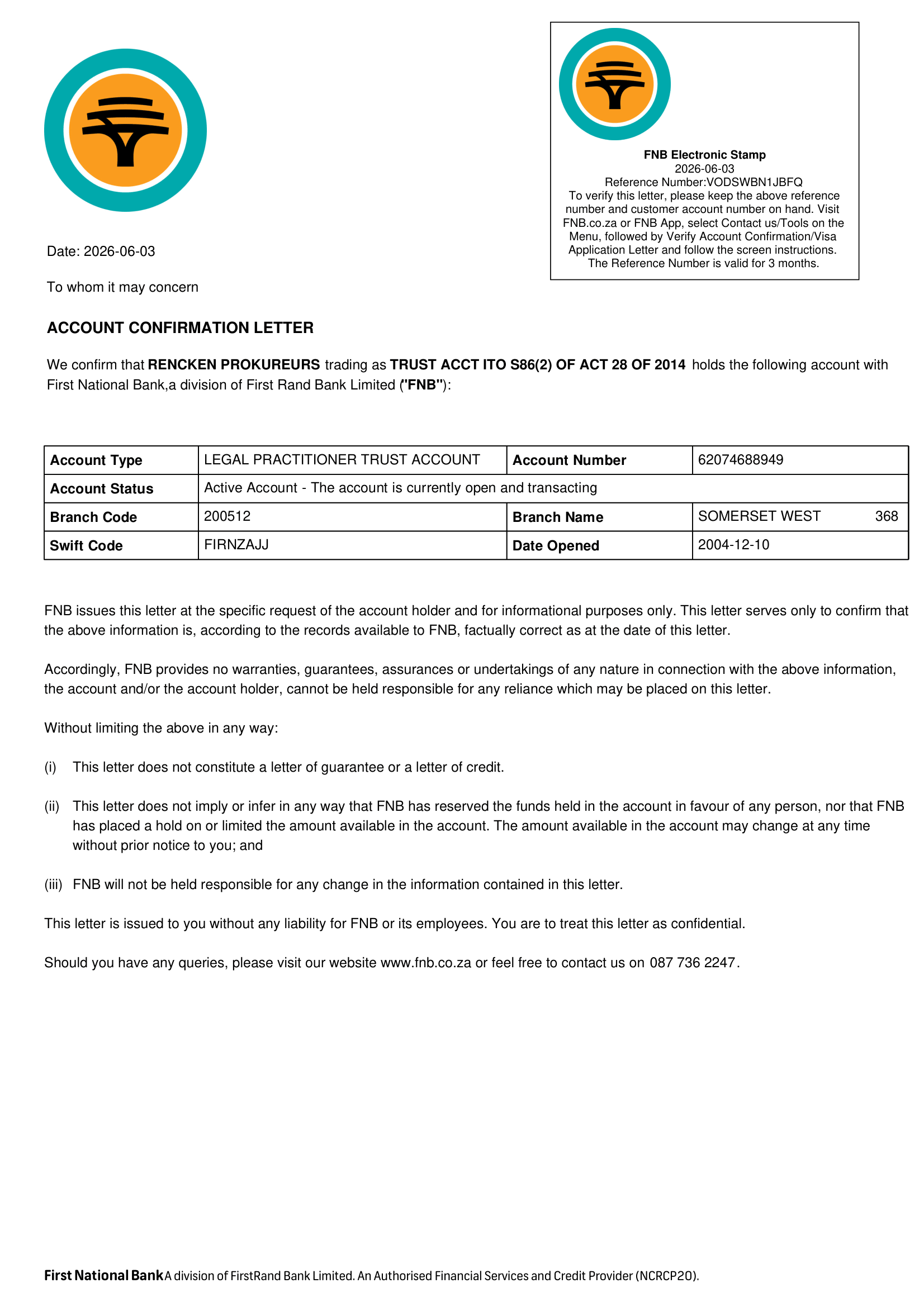 NPC FNB BANK CONFIRMATION LETTER PDF-2